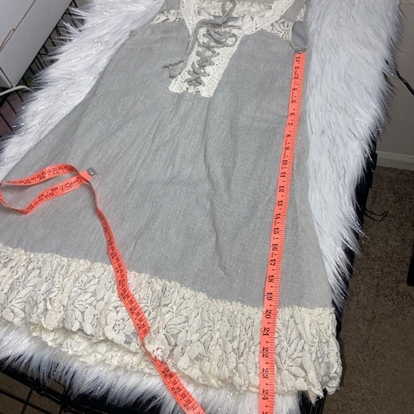 A'Reve Gray and Off White Lace Sleeveless Cottagecore Dress size Small - Picture 15 of 17
